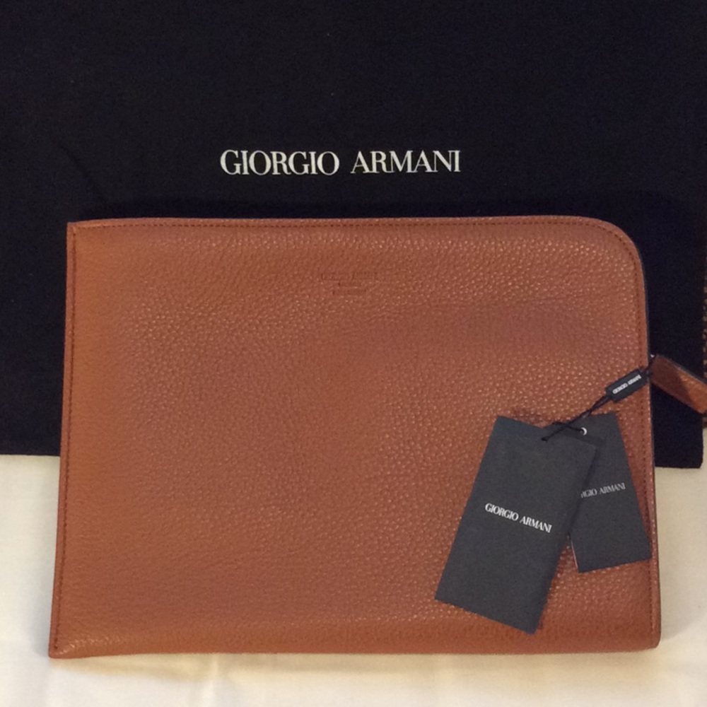 Giorgio Armani Leather Portfolio Bag (unisex) NWT